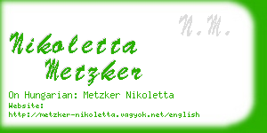 nikoletta metzker business card